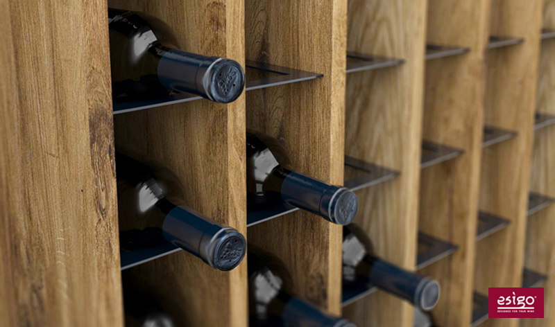 Esigo 14 wooden wine rack detail