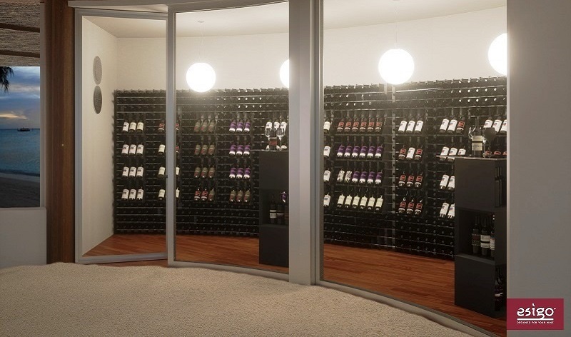 Esigo 2 Net metallic wine rack - wine room with air conditioning furniture